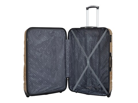 Senator Hard Case Medium Luggage Trolley Suitcase for Unisex ABS Lightweight Travel Bag with 4 Spinner Wheels KH115 Gold