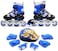 EASY FUTURE Inline Skates Adjustable Size Roller Skates with Flashing Wheels for Outdoor Indoor Children Skate Shoes Including Full Protective Gear Set Blue Large (39-42)
