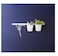 Rail with 4 hooks and 2 containers, white