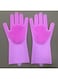 Generic Silicone Dishwashing Gloves With Scrubber Pink 35.7X16.5X2cm