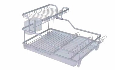 Buy Lihan Deluxe Aluminum Dish Rack,2-tier Dish Drying Rack with Anti ...