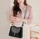 Girls Fashion Wide Strape Cross Body Shoulder Bag - Black