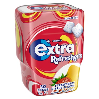 Wrigley&#39;s Extra Refreshers Strawberry Citrus Sugarfree Chewing Gum, 67g