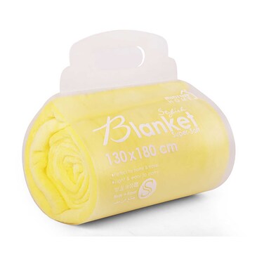 بطانية مايكروفيبر مينترا، 180x130 سم - اصفر