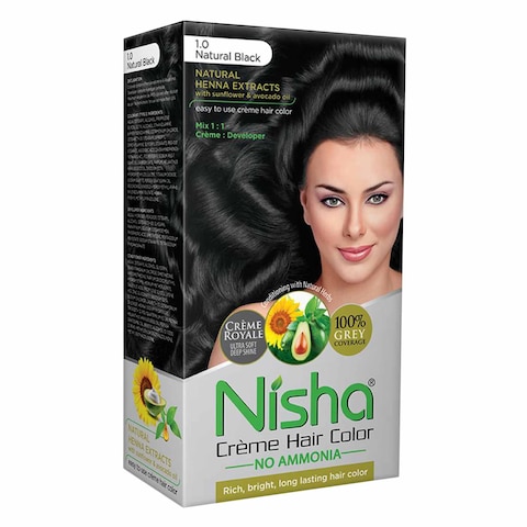 NISHA HAIR COLOR NAT BLACK 1 138ML