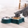 Okbuynow Double Dog Cat Bowls Durable Stainless Steel Pet Bowl with No-Slip Cute Modeling Food Water Feeder for Puppy Medium Pets Dogs Cats Green&hellip;