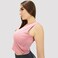 Kidwala Women's Crop Top, Activewear Round Neck Front Zipper Top Workout Gym Yoga Outfit for Women (Small, Pink)