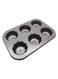 Generic - 6-Hole Flower Shape Non-Stick Cookies Mould Black