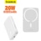 Baseus 6000 mAh MagSafe Power Bank 6000mAh 15W Wireless Portable Charger PD 20W With USB-C Port Fast Charging MagSafe Battery Pack For iPhone 15 Pro Max/iPhone 15/15 Plus/14/13/12 Series White