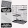 Large 2-tier cat cage, Strong quality cage, 2 Large doors with mobile spring door lock, Cat ladder, and 2 large widened floors, Indoor cat cage, suitable for multiple cats (Black, Gray)