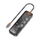 WiWU Cyber 7 In 1 Transparent USB-C Hub - Space Grey