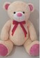 Elegant Plush Sitting Bear Beige Colour Red Pink Ribbon - 45 cm