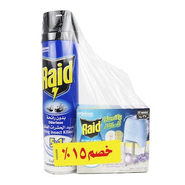 ريد مبيد الحشرات الطائرة بدون رائحة - 400 مل + جهاز و عبوة إعادة تعبئة تدوم لـ 37 ليلة