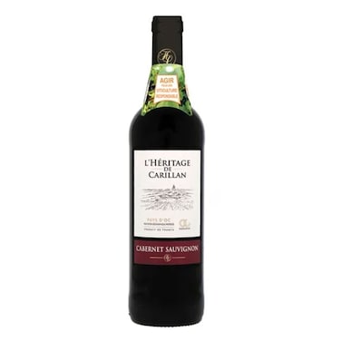 L&amp;#39;Heritage De Carillan Pays D&amp;#39;OC Cabernet Sauvignon Red  Wine 750ML