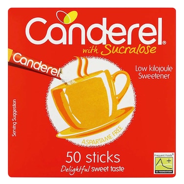 Canderel With Sucralose Low Kilojule Sweetener 50 Sticks