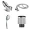 Decdeal - Handheld Shower Head 5 Spray Settings With Water Flow Regulator Stainless Steel Hose Adjustable Bracket Set Polished Chrome Bathroom Hand Showerhead Holder