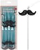 Koopman Straws with Black Mustache Clear K8719202031522
