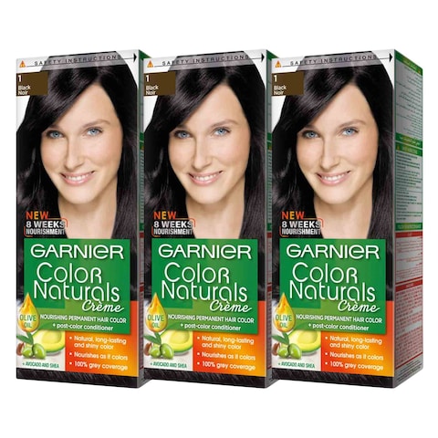 Buy Garnier Naturals Hair Colour Creme 1 Black Pack of 3 in Kuwait