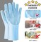 ZALCOON Dishwashing Sponge Gloves for Kitchen ,Silicone Gloves Reusable Rubber Cleaning Gloves ,Silicone Dishwashing Scrubber Glove