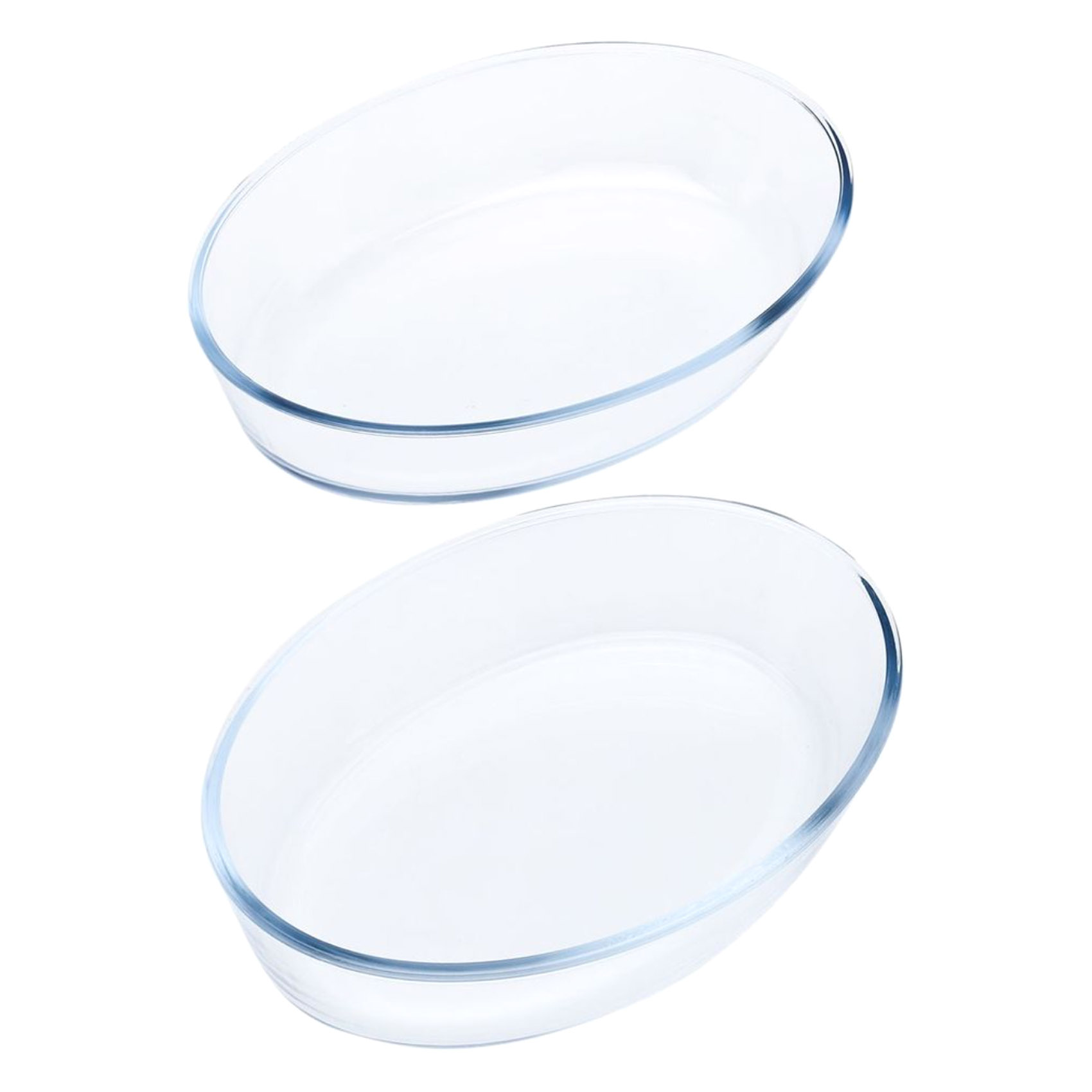 2 PCS OVAL GLASS BAKEWARE SET 1.6L+