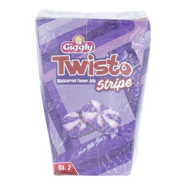 Giggly Twisto Stripe Blackcurrant Flavor Jelly Candy 60 pcs