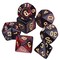 Polyhedral 7-Die Dice Set for Dungeons and Dragons with Black Pouch (Red Black)