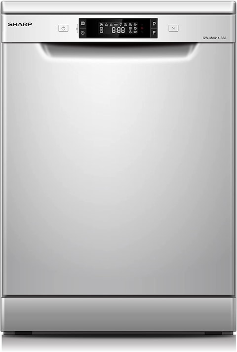 Sharp 8 Programs 14 Place Settings 3 Layered, Stainless Steel Tub Free Standing Dishwasher Silver ~ QW-MA814-SS3