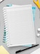 Lowha Spiral Notebook With 60 Sheets And Hard Paper Covers With Geometric Cloud &amp; Birds Drawing Design, For Jotting Notes And Reminders, For Work, University, School