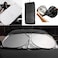 Car Windshield Sunshade Cover Sliver 160cm*85cm Folding Uv Protector, Easy Install