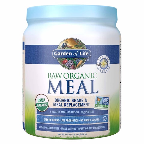 Garden Of Life Raw Organic Meal Shake And Meal Replacement Vanilla Powder 474g