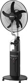 Nobel 16" Fan Blade Rechargable Mist Standing Fan, Wide Oscillation With 4 Stack Bright LED 60 Hours Battery Life (Low Light), 30 Hours Battery Life (High Light) NF888MRC Black