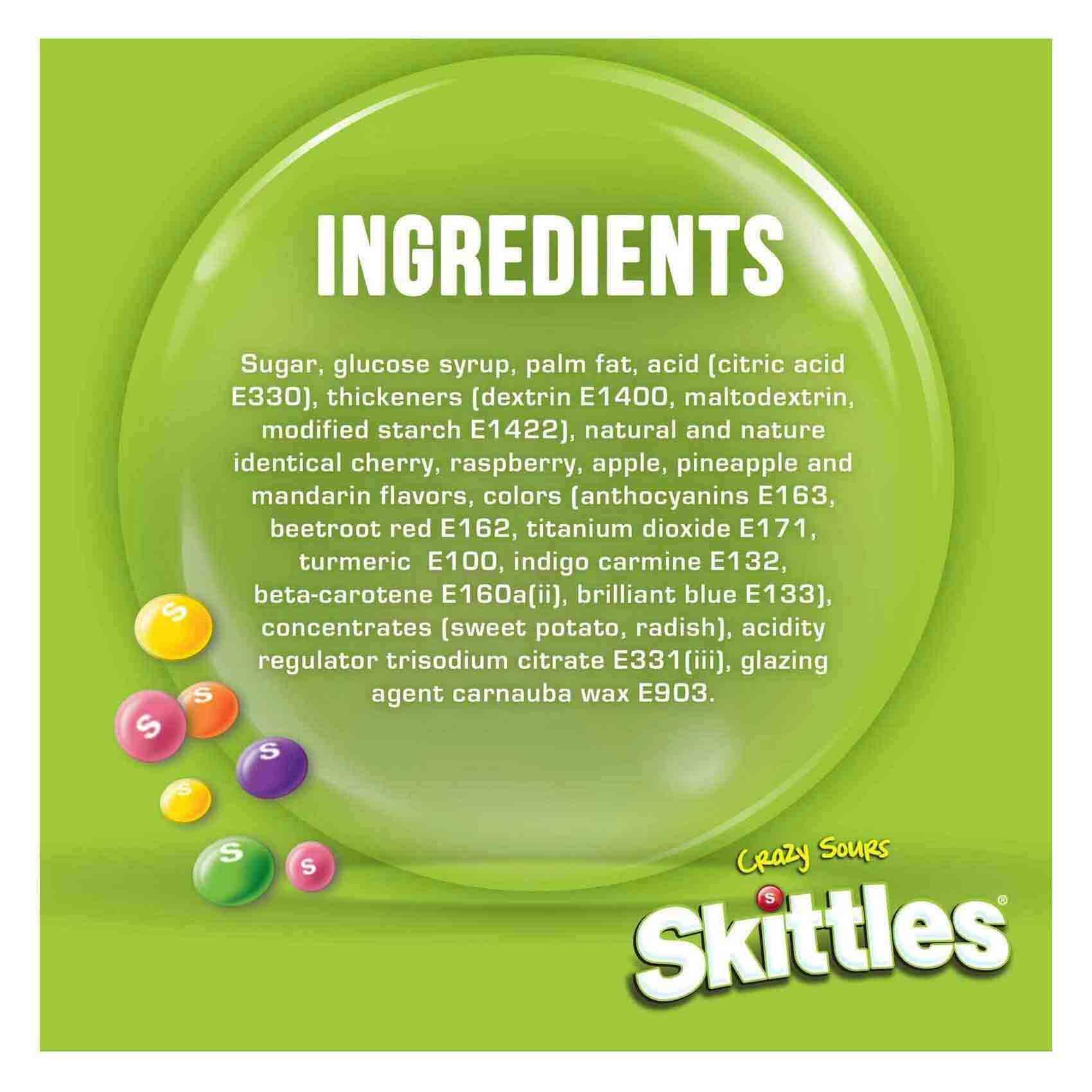 Skittles Crazy Sours Sweets Candy 174g x Pack of 14