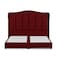 In House Shumt Linen Bed Frame - Queen - 200x140cm - Burgundy