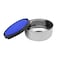 RAJ STEEL STORAGE BOWL WITH BLUE PLASTIC LID -12 CM