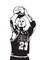 Spoil Your Wall Waterproof Basketball Design Decorative Wall Sticker Black 60x90cm