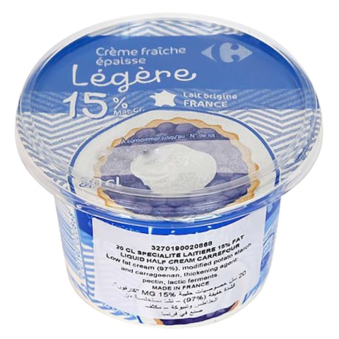 Buy Carrefour 15% Low Fat Fresh Cream 200ml in UAE