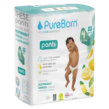 PureBorn Pull-Up Training Pants Size 4 9-15kg 22 Pants