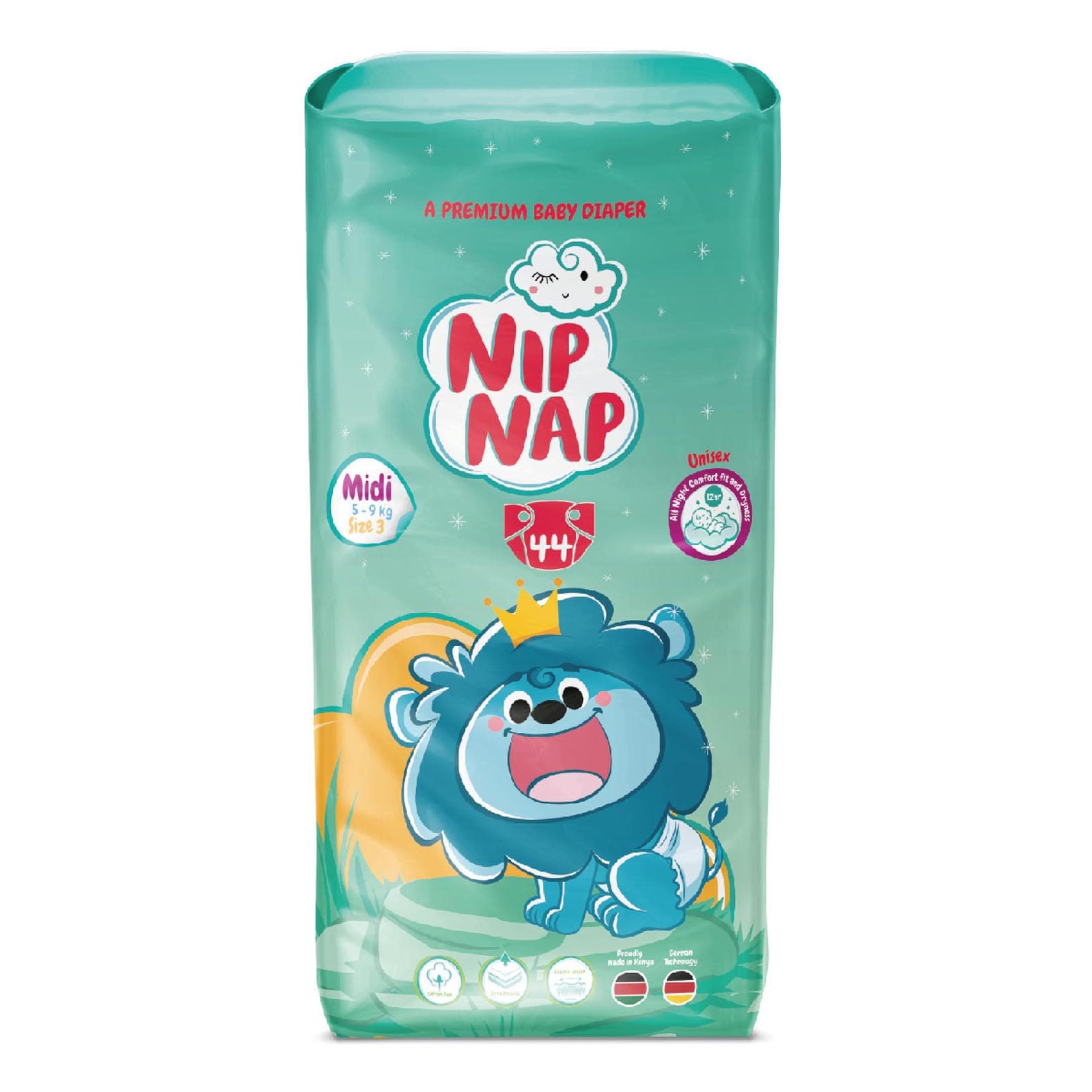 Buy Nipnap Premium Baby Diapers High Count Midi 44S Online