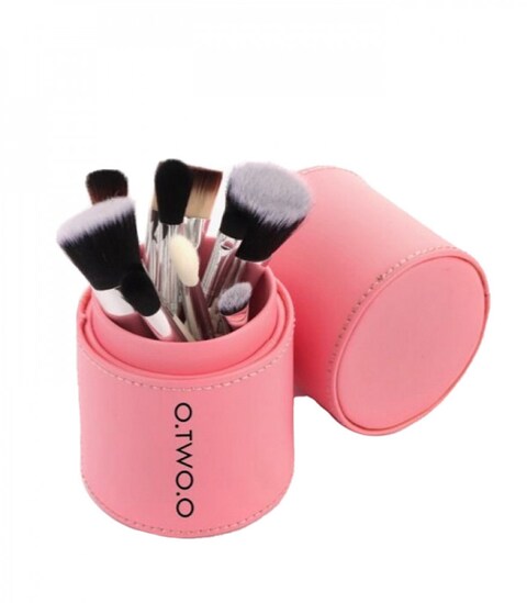 Buy O.Two.O 10-Piece Makeup Brush Set, Pink in Saudi Arabia