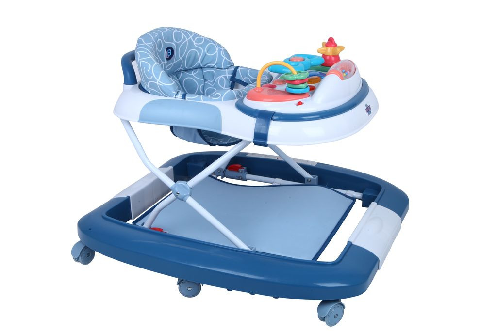 Lovely Baby 2 in 1 With Rocking Function Baby Walker BW LB 289, With Activity, Toys, Playing Tray, Safety Break - Safe, Functional, Baby Walker - Multifunctional, Portable, For Growing Ages - Blue