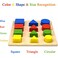 GYBBER&amp;MUMU Wooden Shape Sorting Preschool Colorful Shape Puzzle Toddler Educational Learning Toys
