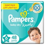 Buy Pampers Baby-Dry Leakage Protection Diapers Size 6 Extra Large 13+kg Giant Pack 48 Count in Kuwait