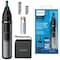 PHILIPS Nose Hair Trimmer Series 3000 Nose, Ear and Eyebrow Trimmer Showerproof with Protective Guard System Battery Operated NT3650/16, Grey