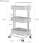 3-Tier Rolling Utility Carts Trolley Storage Cart with Handle Multifunctional Organization Cart with Brake Caster Wheels Kitchen Shelf Multifunctional Storage Rack with Net Basket Mass (White)