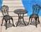 Yulan Outdoor Cast Aluminum Bistro Set, 3-Pcs with cushion Set,for Park Yard Front Porch Furniture,Garden,Patio(418) (Brown)