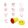 CRAFT MAGIC Self Inked Smiley Emoji Stamps for Kids Pencil Top &ndash; Pack of 10