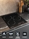 MIILLEN Built in Electric hob, 45 cm Black Glass, 3 Heating Zones, 4800W, Touch Control, MEH 451 BL, 3 Year Warranty