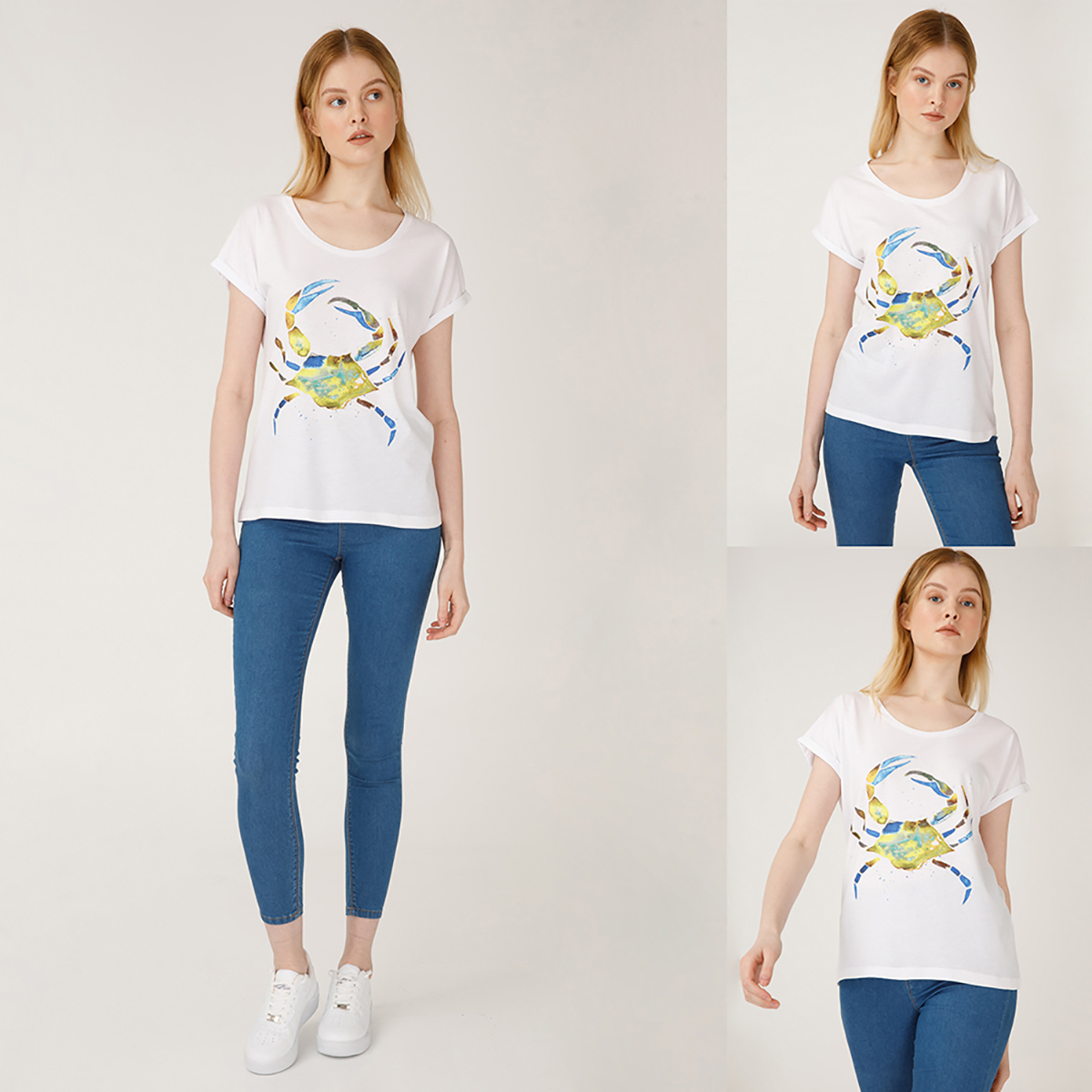 Anemoss Crab Womens Shirts, Short Sleeve, Cotton, Crewneck Tshirts for Women, Ultra Soft, Modern Fit Women&rsquo;s T-Shirts