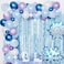 Wonderland Birthday Party Balloon Arch, Winter Theme Decoration, Metallic Latex Foil Balloons Snowflake Garland, with Balloon Strip Tape Ribbon for Girls Baby Shower Christmas (78pcs)