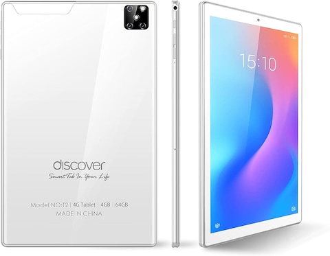 Discover T2, 4GB RAM, 64GB, 4G LTE, White (10.1 Inch Tablet)